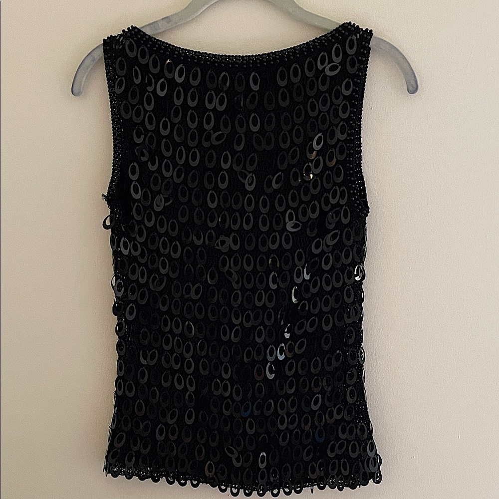 Chic Black Sequin Tank Top